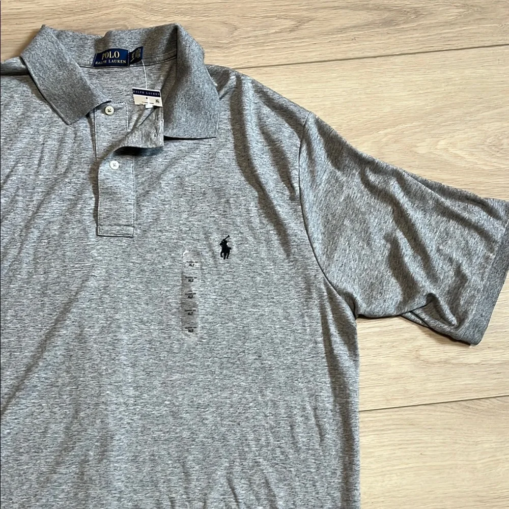 NWT Polo by Ralph Lauren Heather Gray Short Sleeve Polo Shirt size XLT